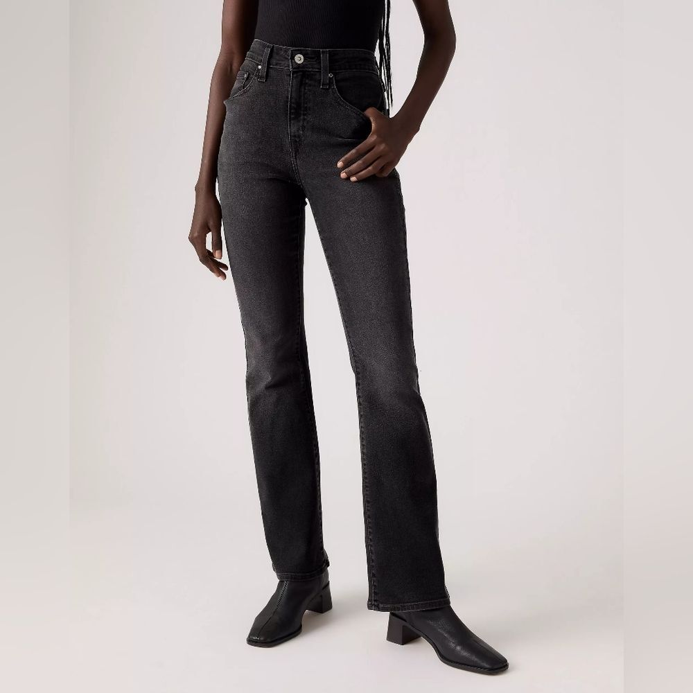 LEVI'S 725 High Rise Boot Cut Black Denim Jeans | SZ 30"